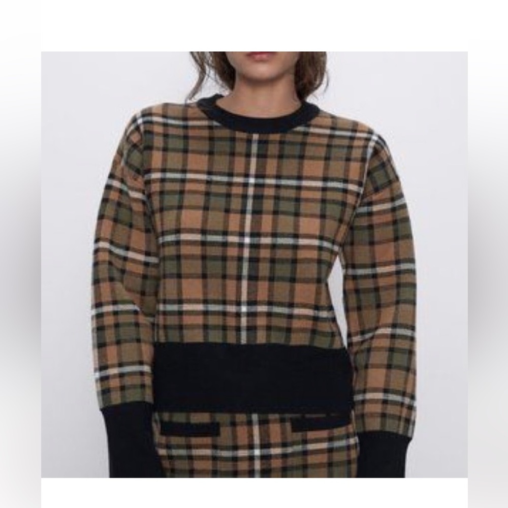 ZARA plaid heavy sweater